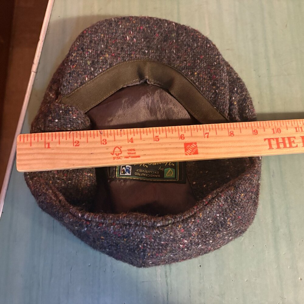 Vintage Hanna Hats Speckled Donegal Pure Wool Newsboy Cap Hat Size XL - Picture 10 of 10